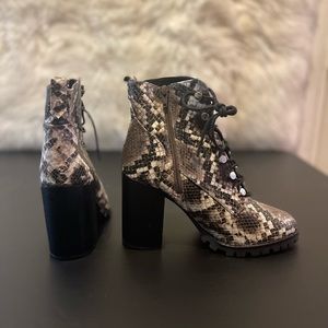Snake print boots